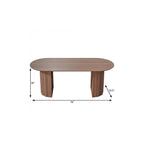79" Brown Wood Double Pedestal Base Oval Dining Table
