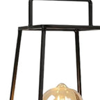 12" Black Geometric Novelty Lantern With Novelty Shade