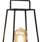 12" Black Geometric Novelty Lantern With Novelty Shade