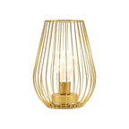 8" Gold Geometric Novelty Lantern With Novelty Shade
