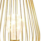 8" Gold Geometric Novelty Lantern With Novelty Shade