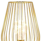 8" Gold Geometric Novelty Lantern With Novelty Shade