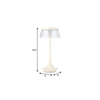 11" White Geometric Modern Industrial Battery Operated Desk Lamp