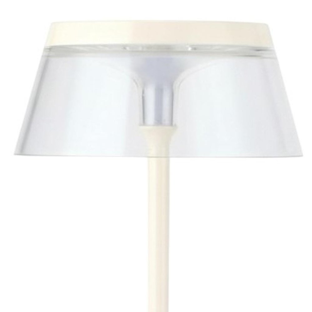 Set of Two 11" White Geometric USB Dimmable Table Lamps