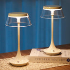 Set of Two 11" White Geometric USB Dimmable Table Lamps