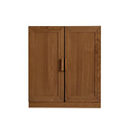 Set Of Four Walnut Wood Corner Accent Cabinet With Eight Doors