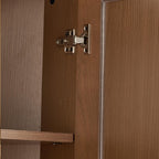 Set Of Four Walnut Wood Corner Accent Cabinet With Eight Doors