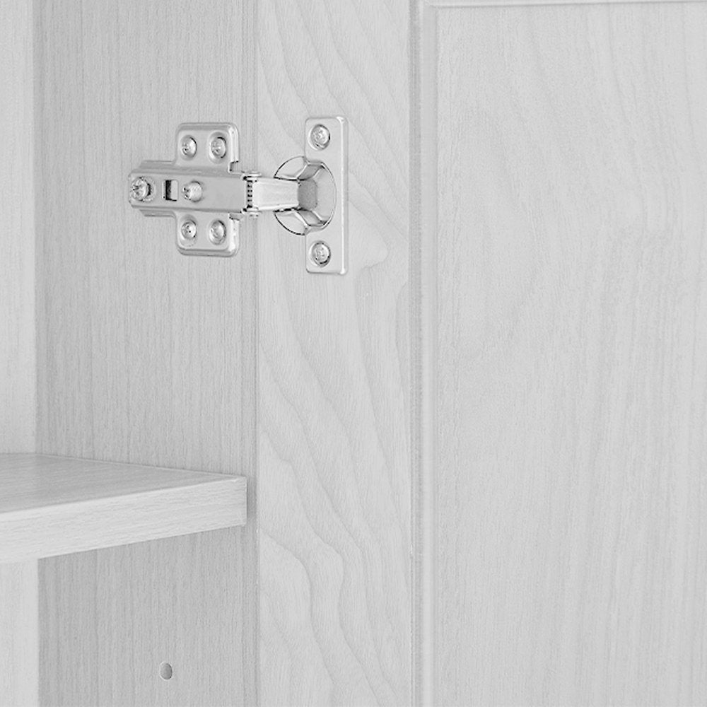 Set Of Four White Wood Corner Accent Cabinet With Two Doors