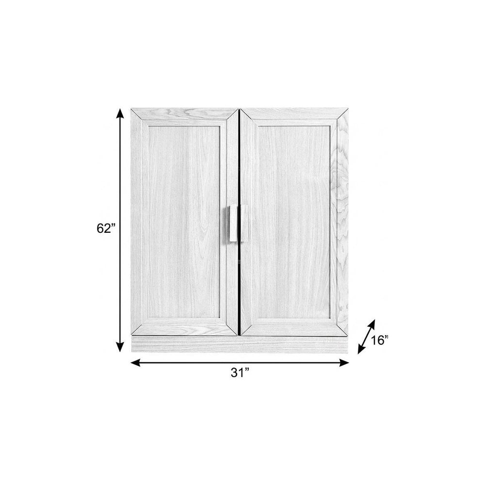 Set Of Four White Wood Corner Accent Cabinet With Two Doors