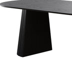 79" Black Wood Double Pedestal Base Oval Dining Table