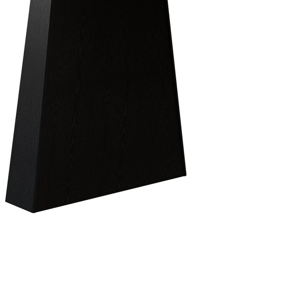 79" Black Wood Double Pedestal Base Oval Dining Table