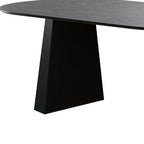 79" Black Wood Double Pedestal Base Oval Dining Table