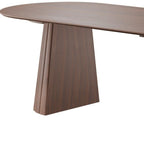 79" Black Wood Double Pedestal Base Oval Dining Table