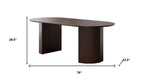 79" Walnut Wood Double Pedestal Base Oval Dining Table