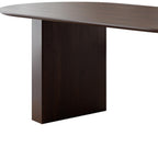 79" Walnut Wood Double Pedestal Base Oval Dining Table