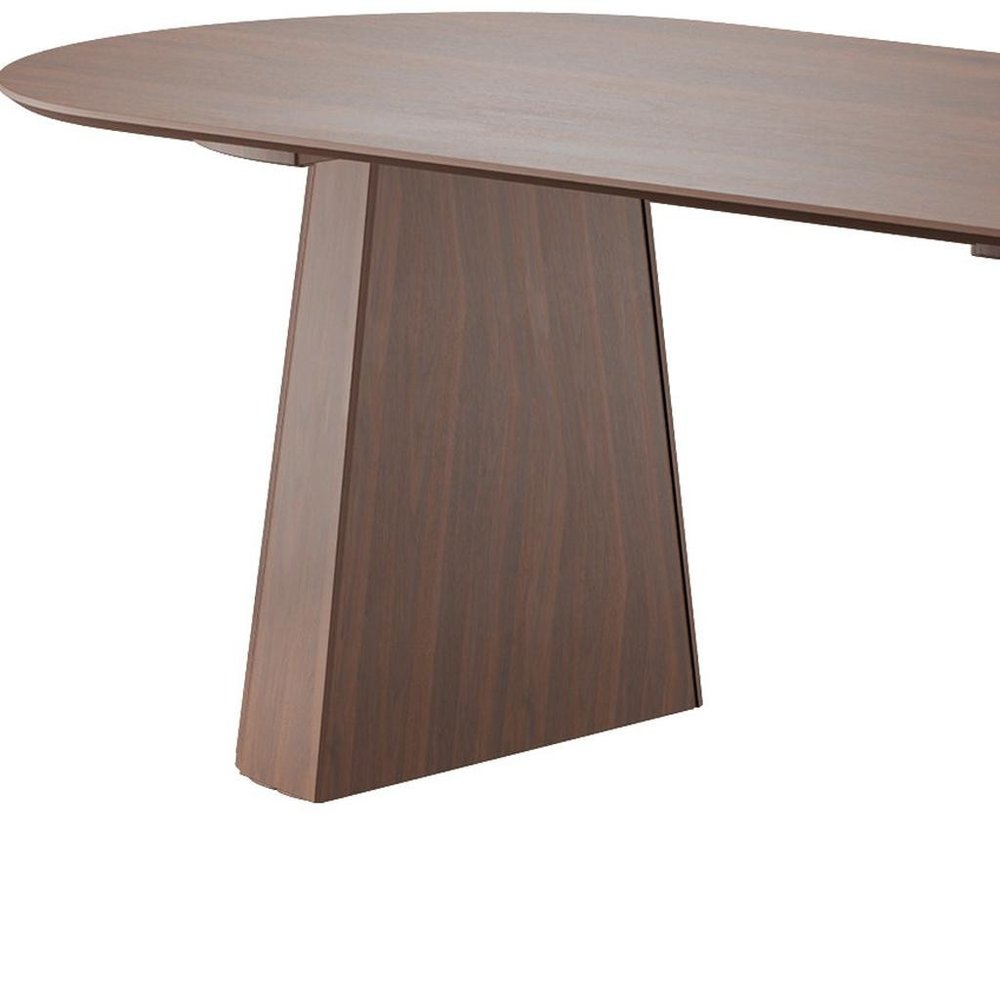 79" Black Wood Double Pedestal Base Oval Dining Table