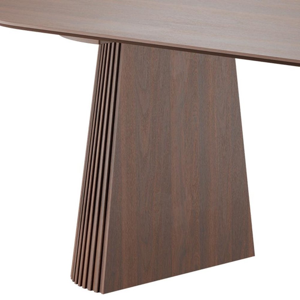 79" Black Wood Double Pedestal Base Oval Dining Table