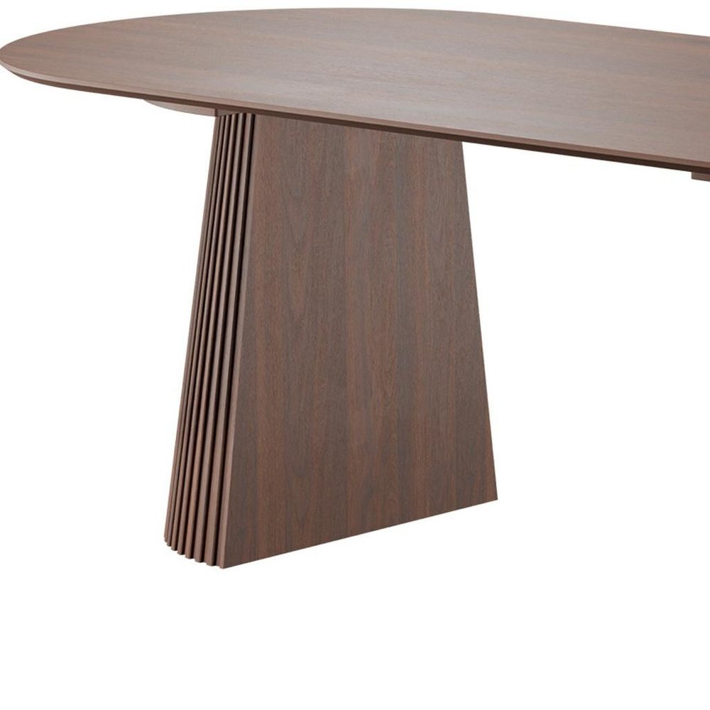 79" Black Wood Double Pedestal Base Oval Dining Table