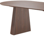 79" Black Wood Double Pedestal Base Oval Dining Table