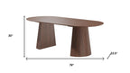 79" Black Wood Double Pedestal Base Oval Dining Table