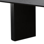 86" Black Wood Double Pedestal Base Oval Dining Table