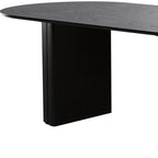 86" Black Wood Double Pedestal Base Oval Dining Table
