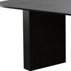 86" Black Wood Double Pedestal Base Oval Dining Table