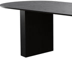 86" Black Wood Double Pedestal Base Oval Dining Table