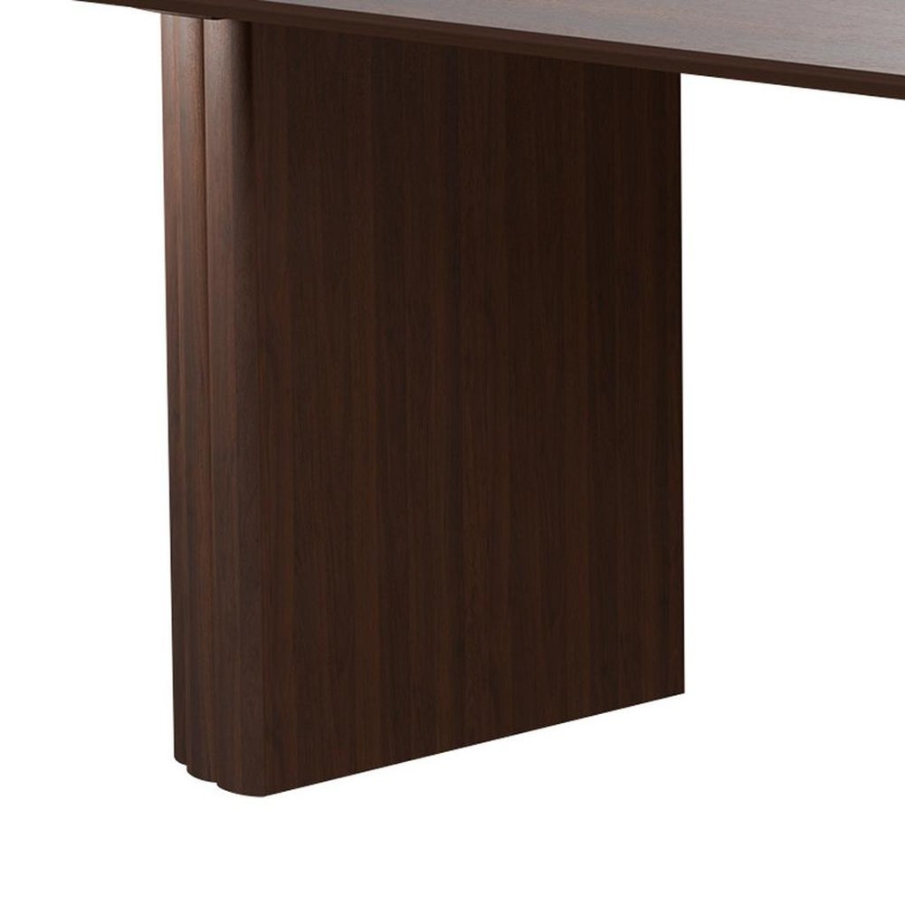 86" Walnut Wood Double Pedestal Base Oval Dining Table