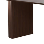 86" Walnut Wood Double Pedestal Base Oval Dining Table