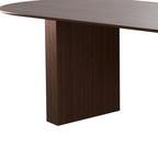 86" Black Wood Double Pedestal Base Oval Dining Table