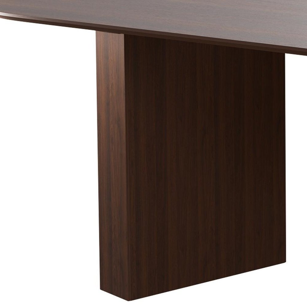 86" Black Wood Double Pedestal Base Oval Dining Table