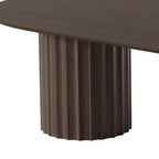 86" Walnut Wood Double Pedestal Base Oval Dining Table