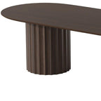 86" Walnut Wood Double Pedestal Base Oval Dining Table