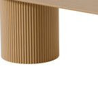 86" Natural Wood Double Pedestal Base Oval Dining Table