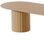 86" Natural Wood Double Pedestal Base Oval Dining Table