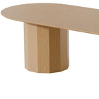 86" Natural Wood Double Pedestal Base Oval Dining Table