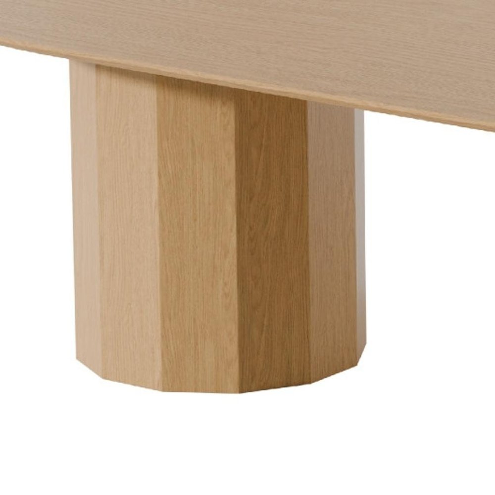 86" Natural Wood Double Pedestal Base Oval Dining Table