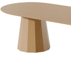 86" Walnut Wood Double Pedestal Base Oval Dining Table