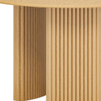 46" Natural Wood Three Leg Base Round Top Dining Table