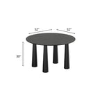 52" Black Wood Round Top Dining Table