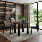 52" Black Wood Round Top Dining Table