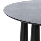 52" Black Wood Round Top Dining Table