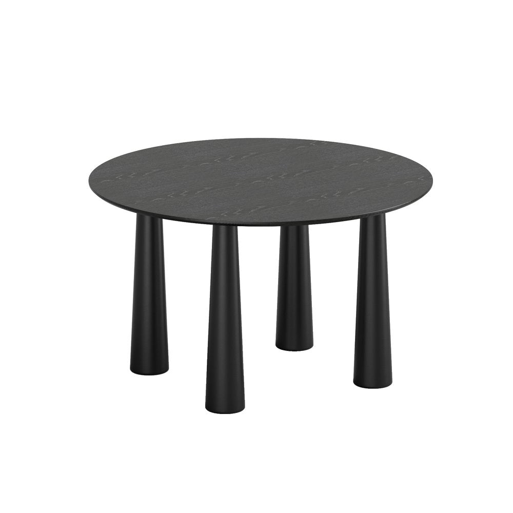 52" Black Wood Round Top Dining Table