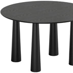 52" Black Wood Round Top Dining Table