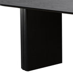 86" Black Wood Double Pedestal Base Oval Dining Table