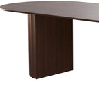 86" Walnut Wood Double Pedestal Base Oval Dining Table