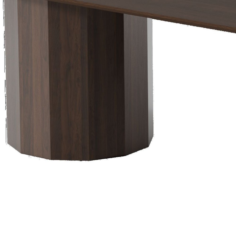 86" Natural Wood Double Pedestal Base Oval Dining Table