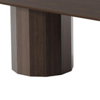 86" Natural Wood Double Pedestal Base Oval Dining Table