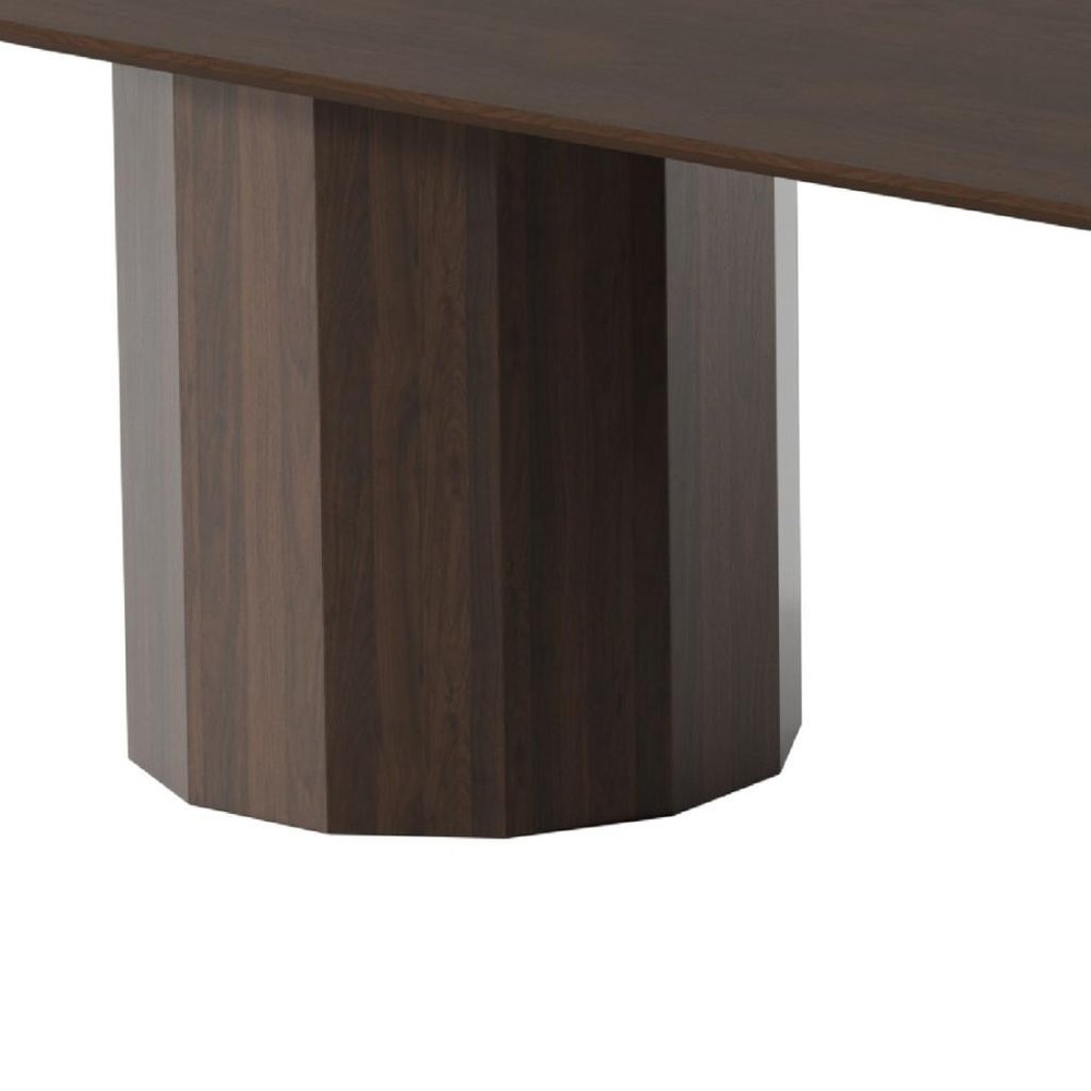 86" Natural Wood Double Pedestal Base Oval Dining Table